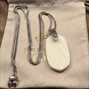 Kendra scott white and silver pendant necklace inez